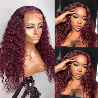 2024 99J 13x4 Lace Frontal Wig Deep Wave Human Hair for Women | CLJHair
