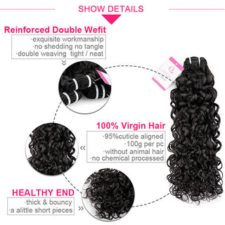 Water Wave 4 Bundles Deals Virgin Hair With 13x4 Lace Frontal | CLJHair