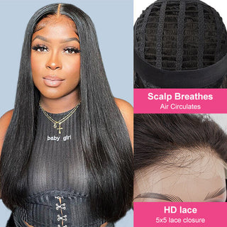 Breathable Cap Straight 5X5 Hd Lace Wigs Styles | CLJHair