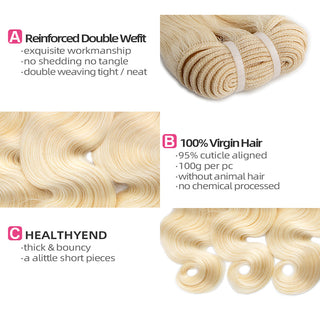 613 Honey Blonde body wave Virgin Human wavy hair bundles Deals | CLJHair