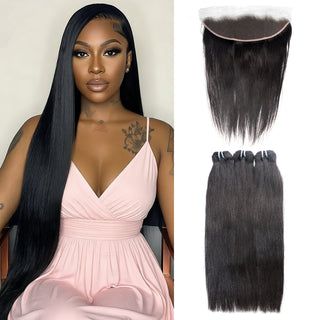Brazilian Raw Straight Virgin Hair 3 pcs with 13x4 Lace Frontal | CLJHair