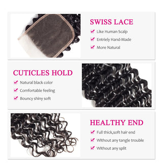 Wholesale Raw Deep Wave Bundles With Unprocessed Human Hair Closure | CLJHair