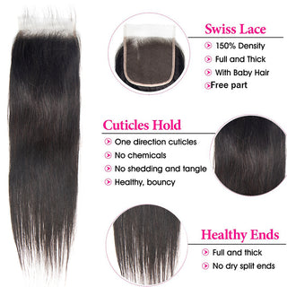 Vietnamese Raw Human Straight Bundles With Closure | CLJHair