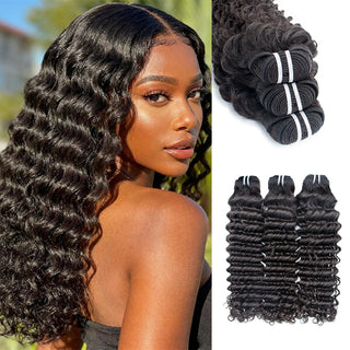 Unprocessed Raw Hair Deep Wave Bundle Natural black color | CLJHair