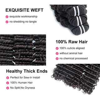 Wholesale Raw Deep Wave Human Hair Bundles And Lace Frontal | CLJHair