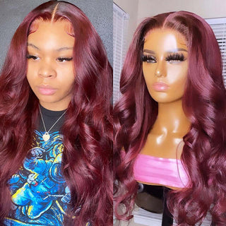 2024 99J Color 13x4 Body Wave Lace Wigs Human Hair for Sale | CLJHair