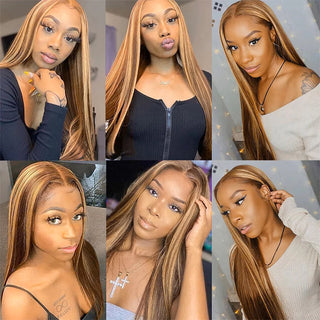 Highlight Piano Color 13x4 Lace Front Wig Long Straight Hair | CLJHair