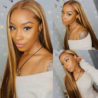 Highlight Piano Color 13x4 Lace Front Wig Long Straight Hair | CLJHair