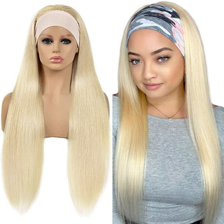 613 Honey Blonde Headband Wig Straight Human Hair | CLJHair