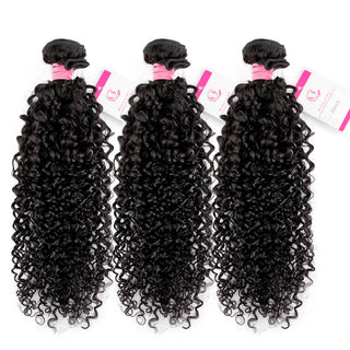 3 Bundle Deals Jerry Curly Virgin Human Hair Of Natural Black | CLJHair