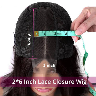 Natural Black 2x6 Lace Closure Wig Ready To Wear Pre Plucked | CLJHair