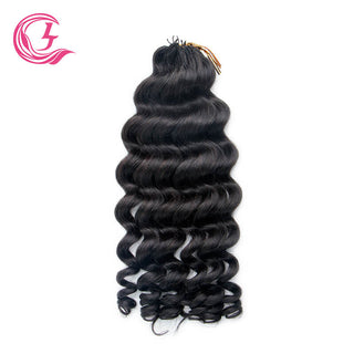 Loose Deep Wave Micro Ring Loop Feather Tip Crochet Hair | CLJHair