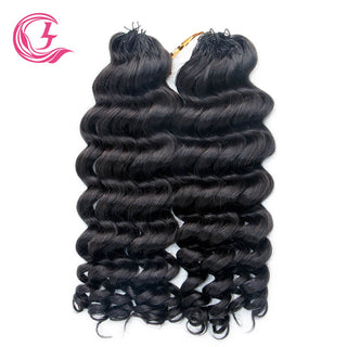 Loose Deep Wave Micro Ring Loop Feather Tip Crochet Hair | CLJHair