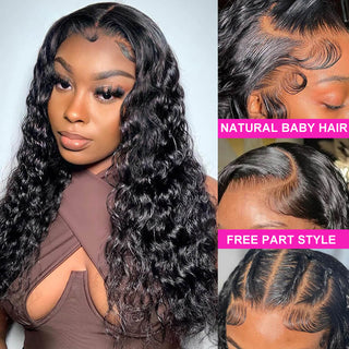 Bouncy Deep Wave 13x4 Transparent Lace Frontal Human Hair Wig | CLJHair