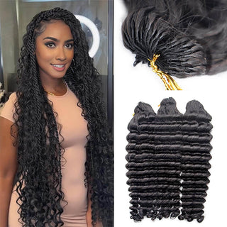 1B# Natural Color Deep Wave Crochet Hair | CLJHair