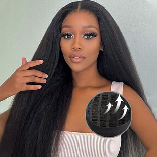 Best Kinky Straight 5X5 Hd Lace Wig Breathable Cap Wigs | CLJHair