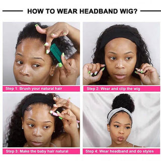 Curly Headband Half Wigs Human Hair For African American | CLJHair