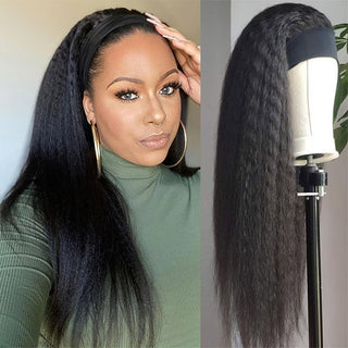 Kinky Straight Human Hair Headband Half Wigs For Black Women | CLJHair