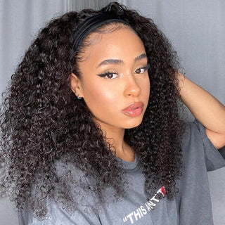 Curly Headband Half Wigs Human Hair For African American | CLJHair
