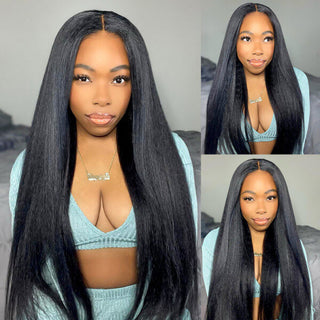 Best Kinky Straight Glueless Hd Lace 4x4 Closure Wig For Beginners | CLJHair