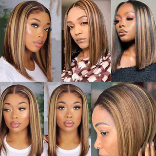 Best Quality 4x4 Transparent Closure Lace Bob Straight Color Wigs  | CLJHAIR