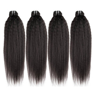 100 Human Hair 4 Bundles With Kinky Straight 13x4 Lace Frontal | CLJHair