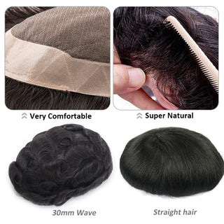 Fine Mono Mens Toupee | Hairpiece NPU Around Replacement System | CLJHair