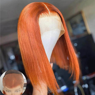 Straight Human Hair Bob Wig Ginger Color Pre Plucked for women | CLJHair
