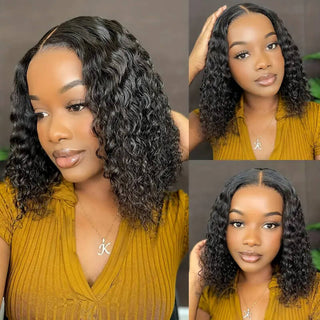 4x4 Transparent Closure Lace Water Wave Color Bob Wigs | CLJHAIR