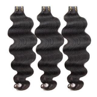 Human Hair Tape In Extensions 100G Body Wave Natural Black 1B | CLJHair