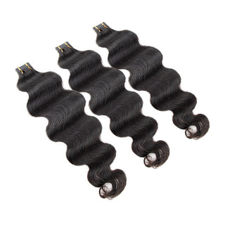 Human Hair Tape In Extensions 100G Body Wave Natural Black 1B | CLJHair