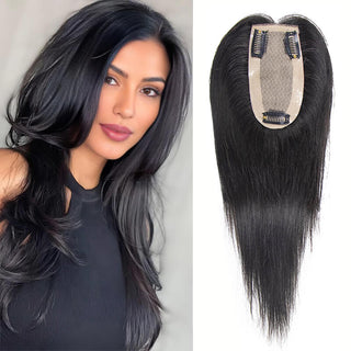 2X4.5"(6*12Cm) Silk Base Human Hair Topper | Small Hair Topper | CLJHair
