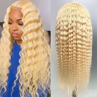 Deep Wave Blond Human Hair Wig Pre-Plucked With Baby Hair  | CLJHair