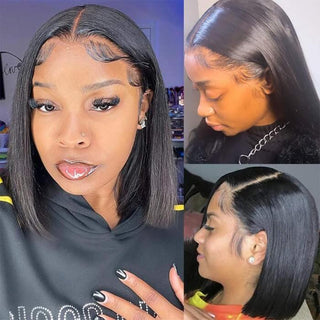 Short Straight Bob Wig with Pre Plucked Hairline for women | CLJHair