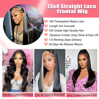 long straight lace front wig